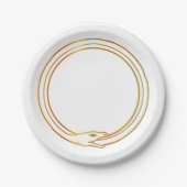 ヘビの記号を摂取しているOuroborosのヘビの金自己 ペーパープレート (正面)