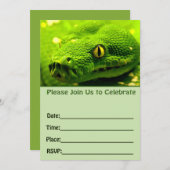 ヘビの誕生日の招待状の入力空白の 招待状 (正面/裏面)