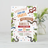 ヘビの誕生日パーティー爬虫類ジャングルスライサー 招待状 (スタンド正面)