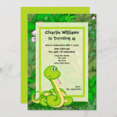 ヘビの誕生日パーティー 招待状 (正面/裏面)