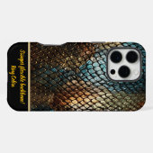 ヘビの革の驚くべきテクスチャー iPhoneケース (裏面横)