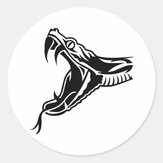 ヘビの頭部 ラウンドシール (正面)