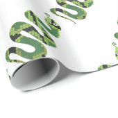 ヘビの黒いおよび緑のプリントのシルエット ラッピングペーパー (ロールコーナー)