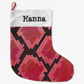 ヘビの黒および赤 ラージクリスマスストッキング (正面)