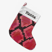 ヘビの黒および赤 ラージクリスマスストッキング (正面 (吊り時))