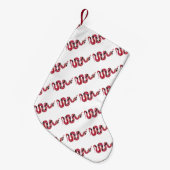 ヘビの黒くおよび赤いシルエット スモールクリスマスストッキング (正面 (吊り時))