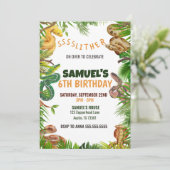 ヘビをテーマにした誕生日パーティー 招待状 (スタンド正面)