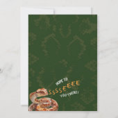 ヘビをテーマにした誕生日パーティー 招待状 (裏面)