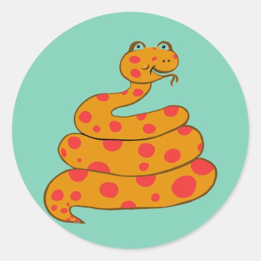 ヘビを見つける ラウンドシール (正面)