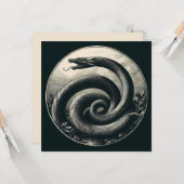 ヘビアンティークイラストレーションヘビ カード (正面/裏面インサイチュ)