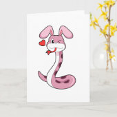 ヘビウサギハート カード (黄色い花)