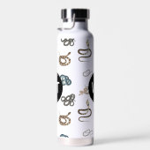ヘビカラフル爬虫類動物模様モノグラム ウォーターボトル (右面)