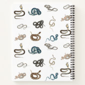 ヘビカラフル爬虫類動物模様モノグラム ノートブック (裏面)