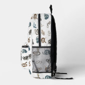 ヘビカラフル爬虫類動物模様モノグラム プリントバックパック (右)