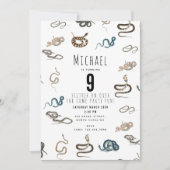 ヘビカラフル爬虫類動物生誕祭パーティーInvi 招待状 (正面)