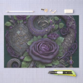 ヘビケルト結び目模様パープルラッピング紙 薄葉紙 (クラフト)