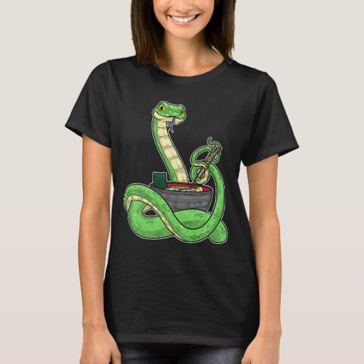 ヘビコックラーメン料理 Tシャツ (正面)