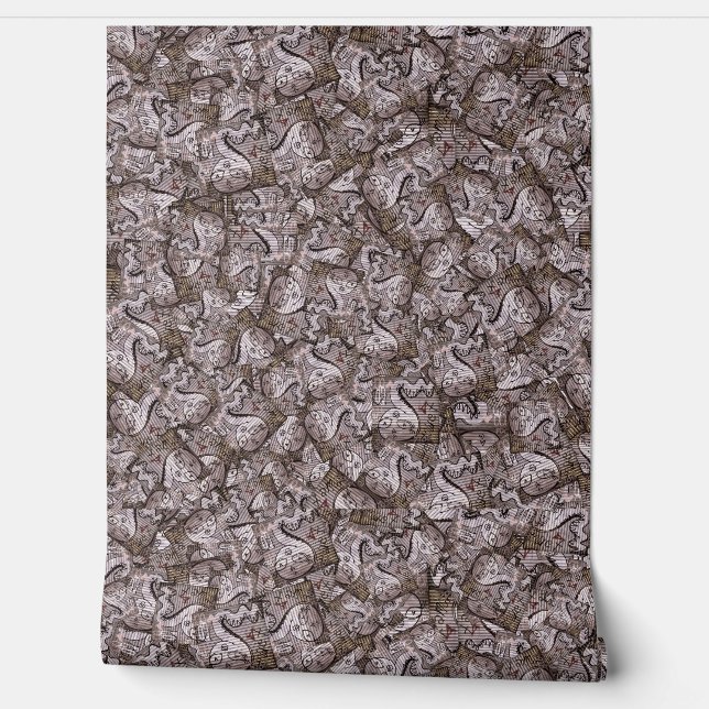 ヘビスケッチ落書き模様 壁紙 (ほどく)