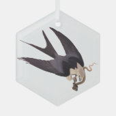 ヘビタカとヘビヴィンテージAudubon ガラスオーナメント (正面)