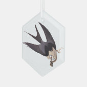 ヘビタカとヘビヴィンテージAudubon ガラスオーナメント (正面左)