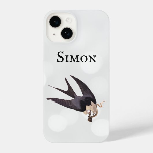 ヘビタカとヘビヴィンテージAudubon iPhoneケース (裏面)