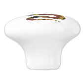 ヘビブラウンおよび金ゴールドのシルエット セラミックノブ (側面)