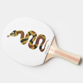 ヘビブラウンおよび金ゴールドのシルエット 卓球ラケット (横)