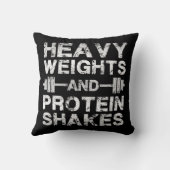 ヘビーウェイトとプロテインシェイク – ジムトレーニング クッション (裏面)