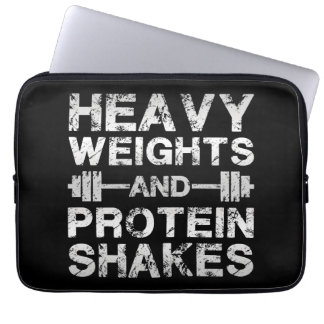 ヘビーウェイトとプロテインシェイク – ジムトレーニング ラップトップスリーブ