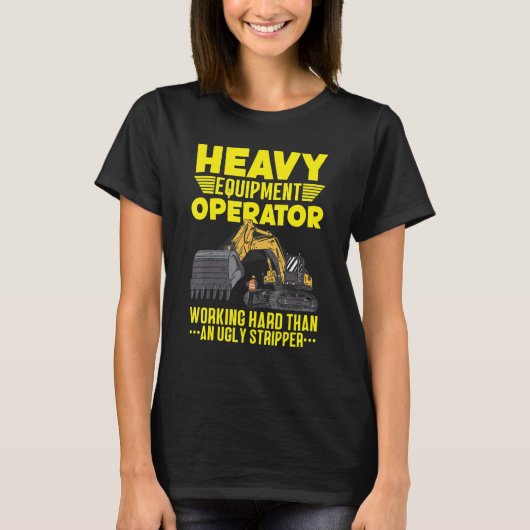 ヘビーオペレータショベルディガー構造 Tシャツ (正面)