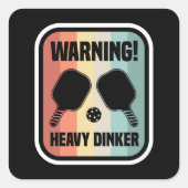 ヘビーディンおもしろいカーのピックボールDinkギフト スクエアシール (正面)