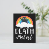 ヘビーデスおもしろいメタル猫レインボーロックミュージック ポストカード (スタンド正面)