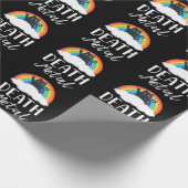 ヘビーデスおもしろいメタル猫レインボーロックミュージック ラッピングペーパー (角)