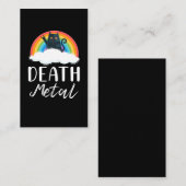 ヘビーデスおもしろいメタル猫レインボーロックミュージック 名刺 (正面/裏面)