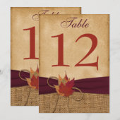 ヘビーデューティー フェイク バーリアッペ ターブル ナンバー カード - ワイン (正面/裏面)