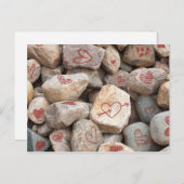 ヘビーバレンタインハート、手描きアートプリント ポストカード (正面/裏面)