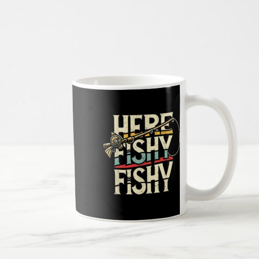 ヘビーフィッおもしろいク魚釣り コーヒーマグカップ (右)