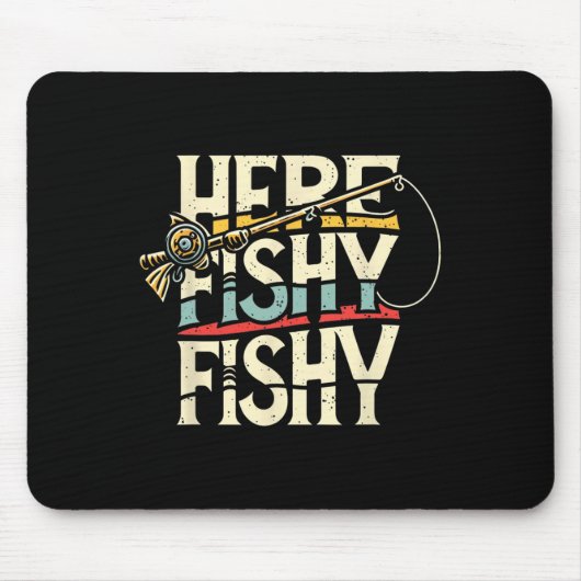 ヘビーフィッおもしろいク魚釣り マウスパッド (正面)