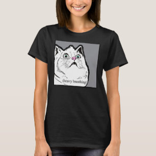 ヘビーブリージングキャットミーム脂肪チョンキー動物 Tシャツ