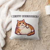 ヘビーブリージングファットキャットミームピクセルアート クッション (ブランケット)