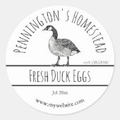 ヘビーホワイト |アヒルの卵ラベル ラウンドシール (正面)