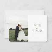 ヘビーホワイト | オリーブモダングリーンバラ結婚ズ・サンキュー サンキューカード (正面)