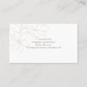 ヘビーホワイト | シックなミニマリストの花 名刺 (裏面)