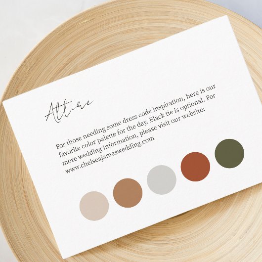 ヘビーホワイト | ニュートラルドット結婚の服装のドレスコード エンクロージャーカード