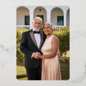 ヘビーホワイト |ピンクプー結婚ニー70周年記念パーティー 箔招待状 (裏面)