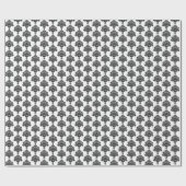 ヘビーホワイト |ブラックダマスクラッピング紙 ラッピングペーパー (フラット)