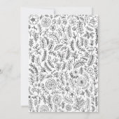 ヘビーホワイト |ブラックフローラ婚約パーティ 招待状 (裏面)