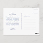 ヘビーホワイト | ブルーフローラモノグラムサンキューポストカード ポストカード (裏面)