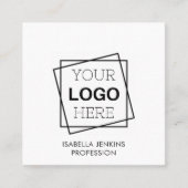 ヘビーホワイト |ロゴ | QRコード スクエア名刺 (正面)