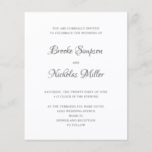 ヘビーホワイト |低コスシンプルトエレガントミニマル結婚の (正面)